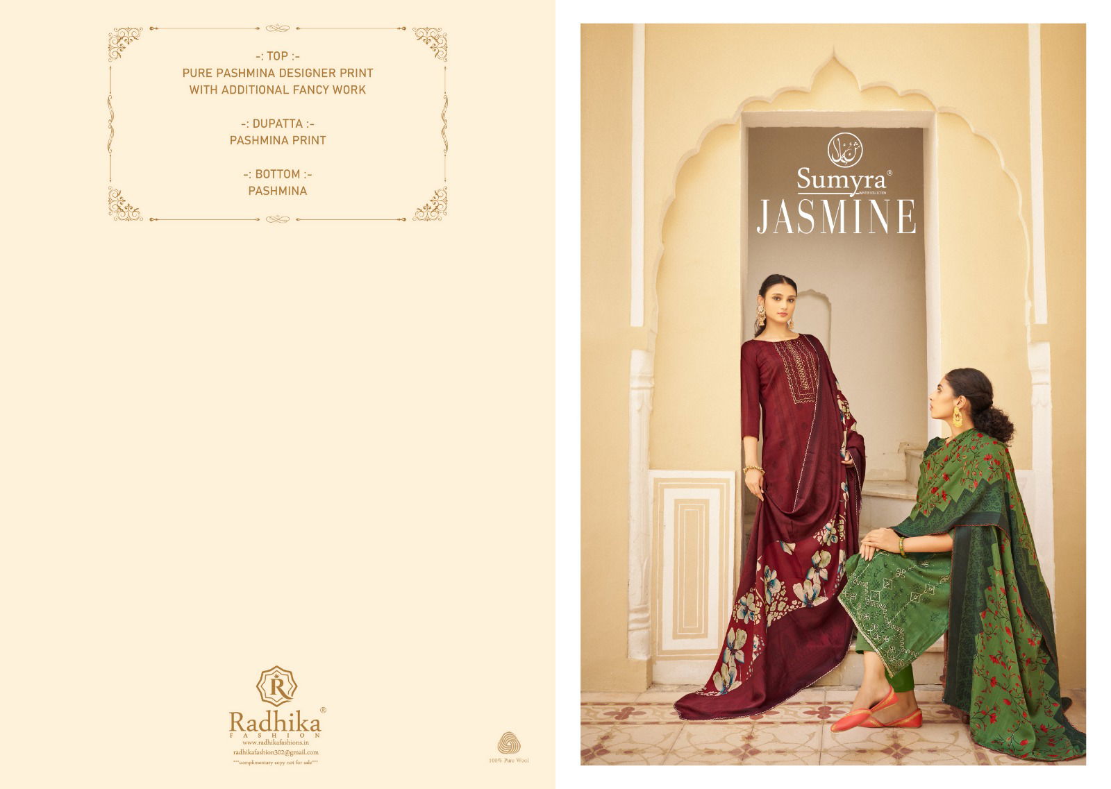 Jasmine By Radhika Printed Pashmina Dress Material Catalog